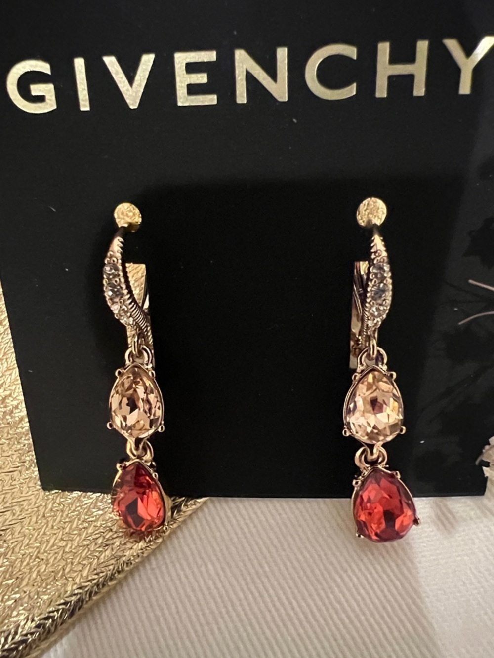 NEW Authentic Givenchy Gold 
Teardrops earrings